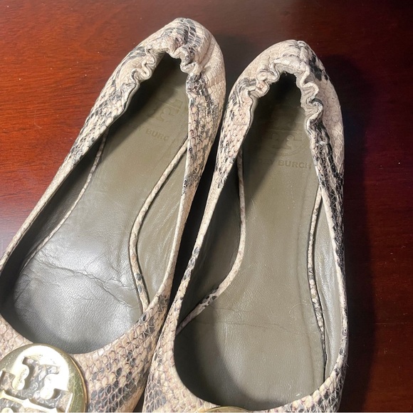 Tory Burch Ballerina Flats Reva Snake Print Size 7 - Picture 7 of 8